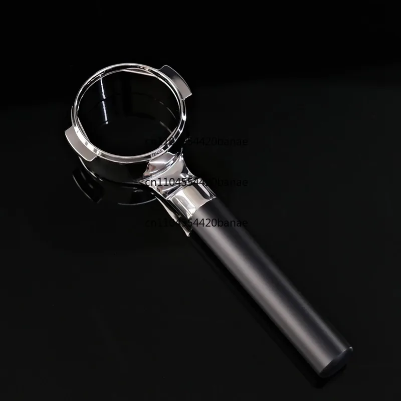Black flat bottomless coffee maker handle fits E61 matte black pom