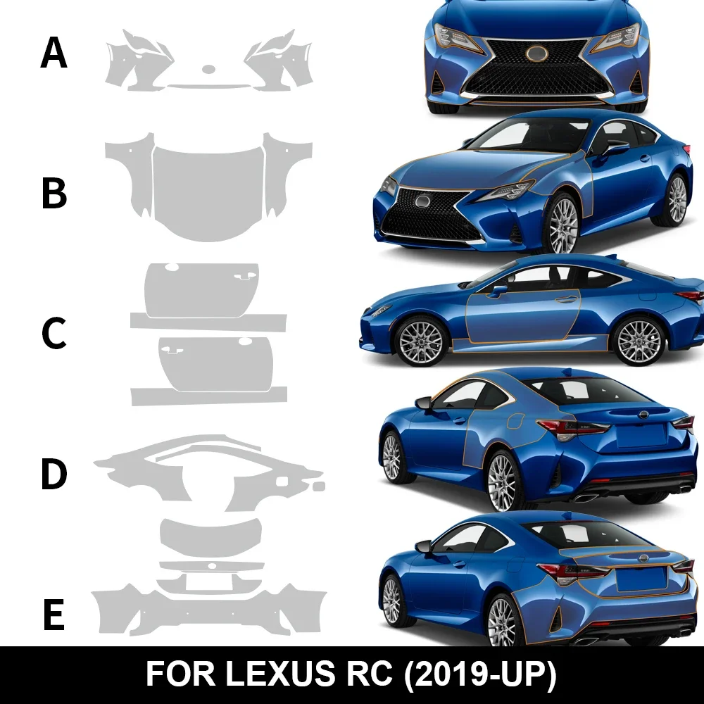 

TPU Invisible Transparent Car Paint Protection Film Clear Bra Ppf Decal Kit For Lexus RC 2019 2020 2021 2022 2023 2024 2025