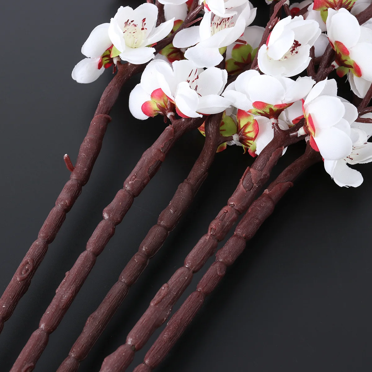 

5 Pcs Flower Artificial Fake Flowers Plum Blossom Branch Wedding Decoration White