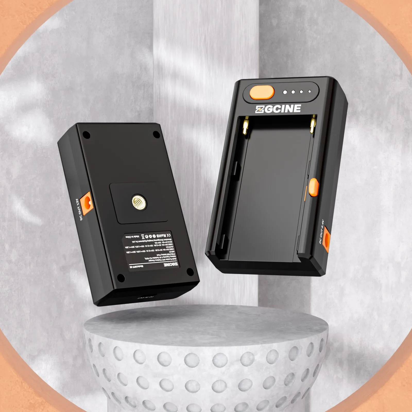 ZGCINE NPF-02 npf bateria carregador de alimentação apdater 25w para sony NP-F f970/750/550 USB-C pd entrada USB-C pd dc saída