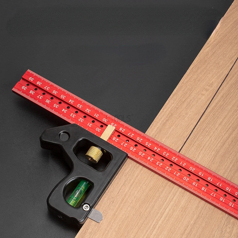 Adjustable Combination Spirit Level Ruler 30cm 40cm Angle Square Protractor Measuring Tools Set Precise Aluminum Alloy Ruler