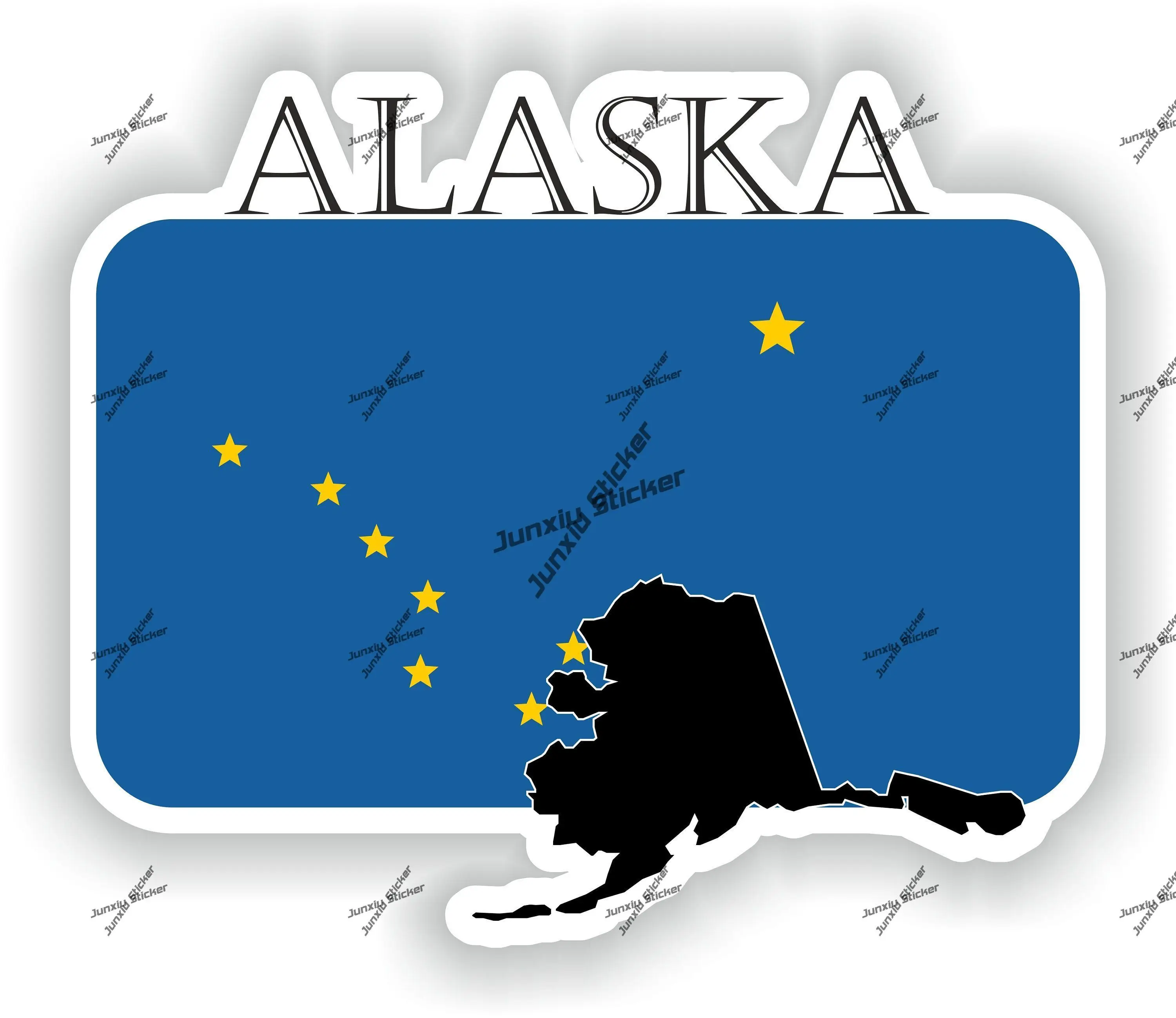 

Alaska Sticker Coat of Arms of Alaska Flag with Graphical Outline Waterproof Decal Decor for SUV Window Car Bike The Whole Body