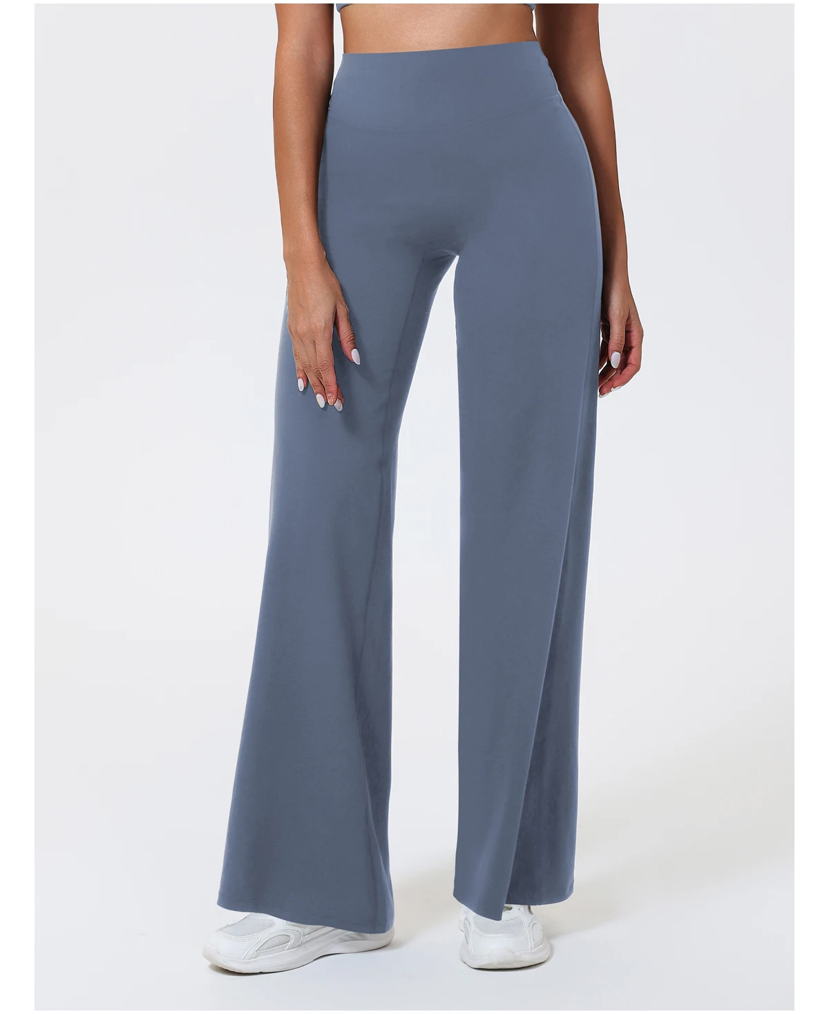 Hearuisavy Damen-Sporthose mit geradem Bein, Fitnessstudio-Bekleidung, nacktes Gefühl, Kompression, weites Bein, Yoga-Leggings, Pilates, Fitness-Strumpfhose – Detail 15