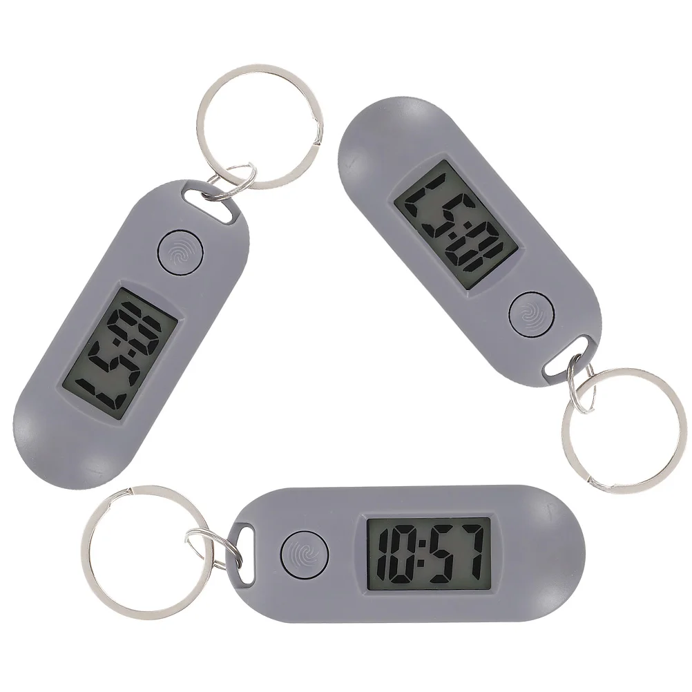 3 Pcs Key Chain Watch Ring Student Electronic Watches Pocket Keychain Plastic for Kids Nurse Examination