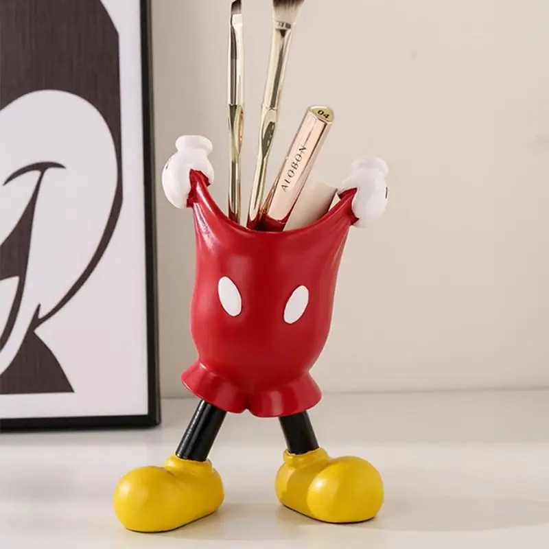 Portalápices Kawaii de Mickey Mouse de Disney, lápiz de dibujos animados, papelería, decoración de escritorio para estudiantes, Idea de regalo de Navidad