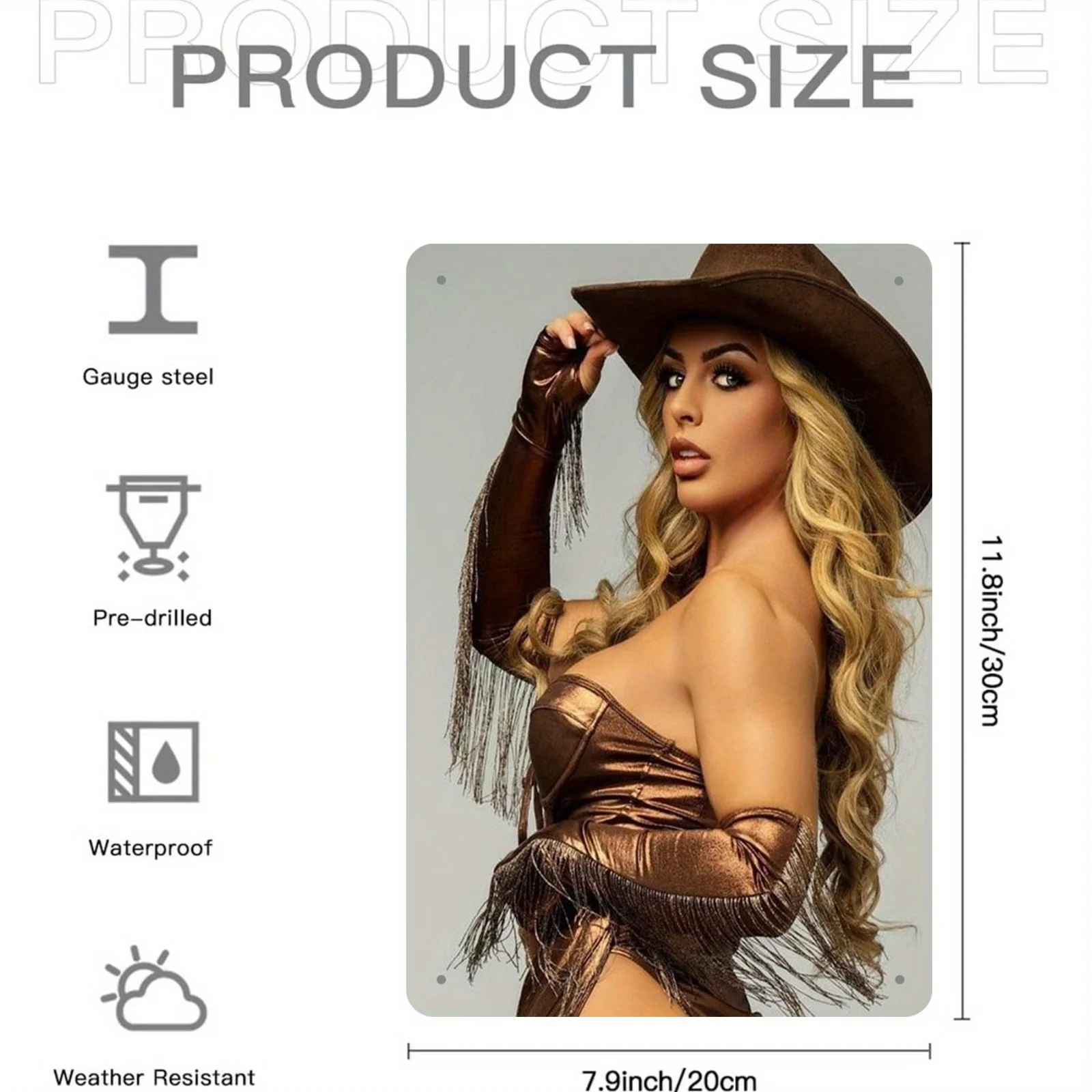 لافتة معدنية جدارية لراعية البقر الغربية العتيقة - ديكور منزلي للمزرعة الرجعية، علامة حديد معدنية متينة، مقهى مكتب جراج كهف رجل