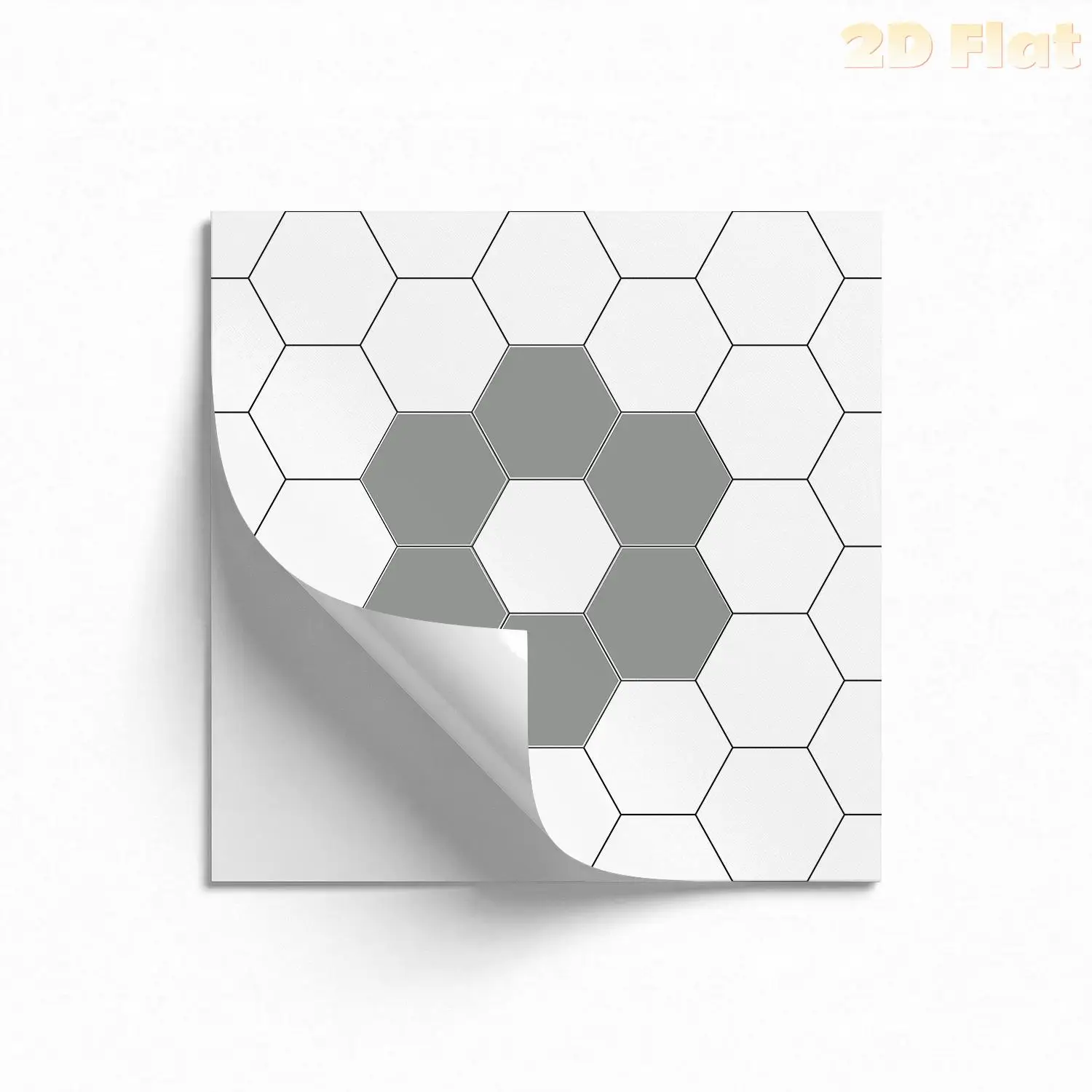 

Geometric Grey & White Hex Floor Decals, Easy-to-Install Self-Adhesive Tiles, 20/30cm Square, Waterproof for DIY Home Renovation