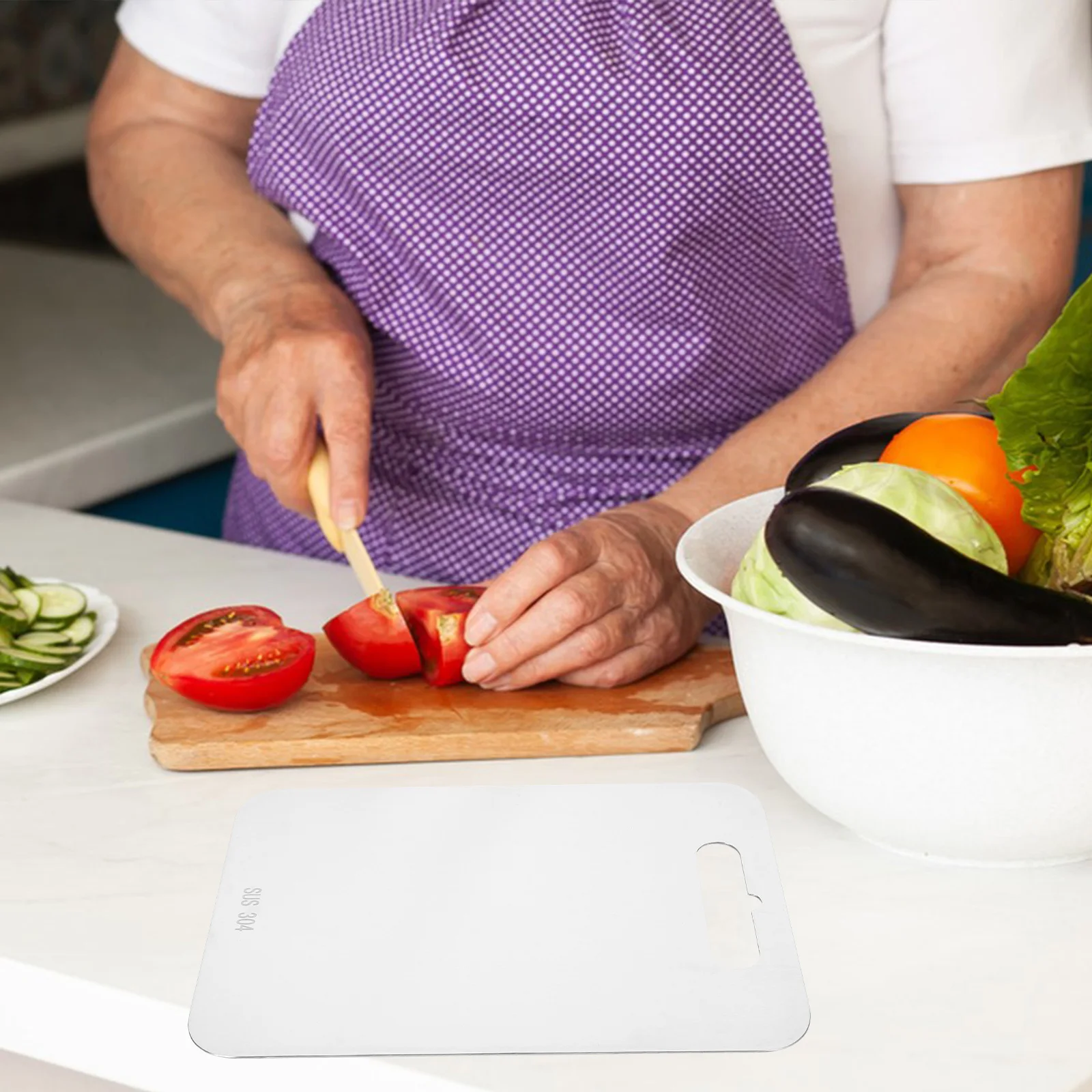 

Stainless Steel Cutting Rust-Proof Rectangular Chopping Board Wear-Resistant Waterproof Dishwasher Safe Bake Board For