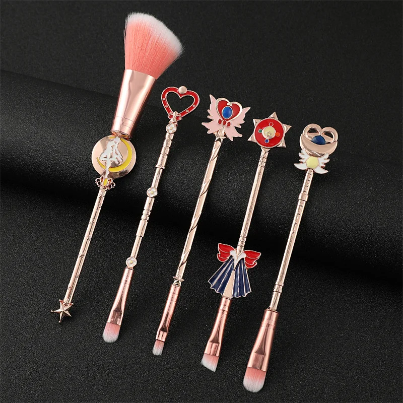 Sailor Moon Makeup Brushes Set Women Girl Powder Eyeshadow Eyeshadow Blending Wand Brush Pinceaux Pink Soft Synthetic Hair