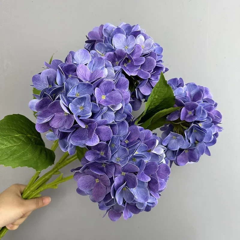 Artificial Hydrangea Flower Real Touch Moisturizing Fake Flower Bouquet for Home Wedding Decor Living Room Table Floral