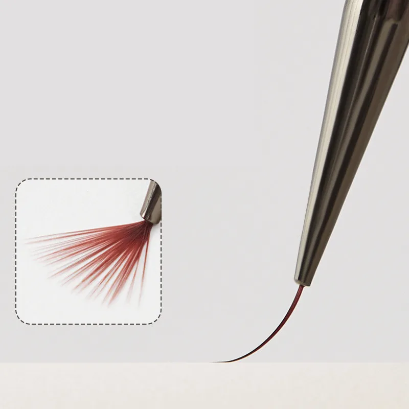 พู่กันเพ้นท์ลายเส้น ขนาด 6/9/12/15/18 มม. ด้ามจับสีดำ สำหรับงานศิลปะ วาดเส้น ลายเส้น ดอกไม้  ใช้กับเจลยูวีได้