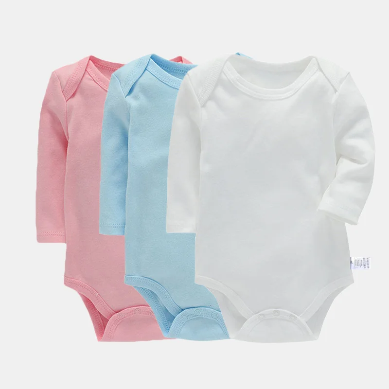 Lawadka 3Pieces/lot Bodysuit For Newborns Cotton Long Sleeve Infant Baby Girls Boys Jumpsuit Soft Solid Baby's Rompers 3-24Month