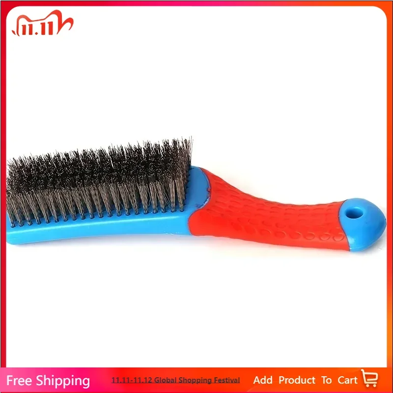 

Heavy Duty Stainless Steel Wire Brush, Plastic Handle for Rust, Paint, Dirt & Welding Slag Removal - Durable Cleaning Tool