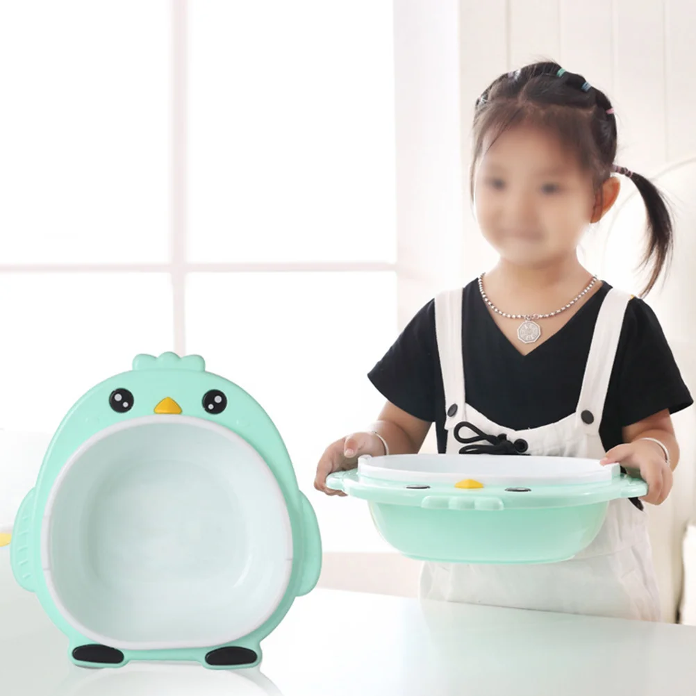 

Cartoon Bear Shape Baby Newborn Wash Basin Green Plastic Infant Wash Station Multi-Function Children Basin Cute Cartoon Design
