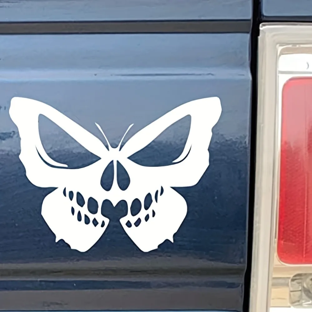 Skull Butterfly Motorcycle Stickers for Body Fuel Tank Racing Helmet Waterproof Decals Car Bumper Door Cover Scratches Decor