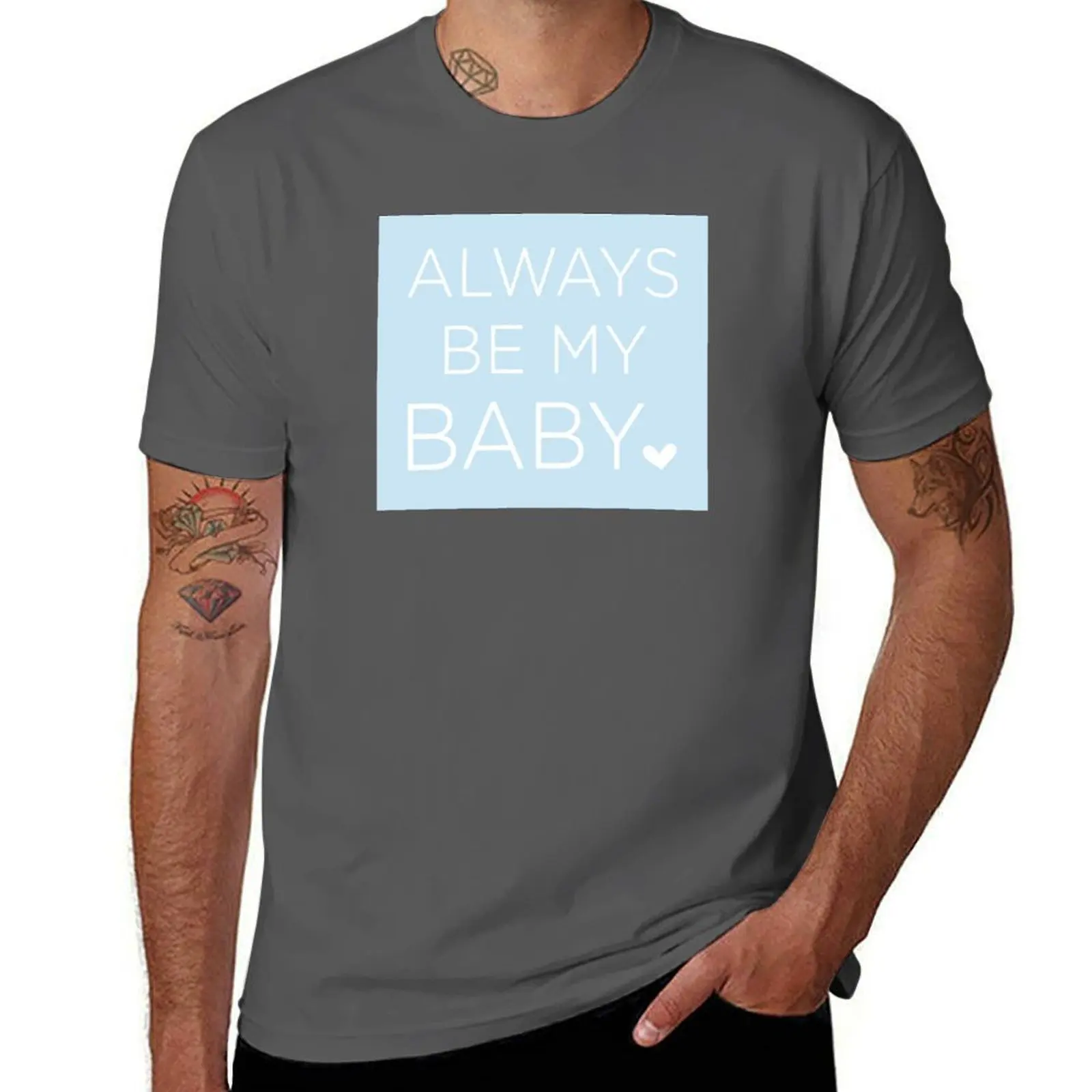 

Mariah Carey- Always Be My Baby in Pale Blue (Typography) T-Shirt t shirt men 100% cotton luxury brand T-Shirt