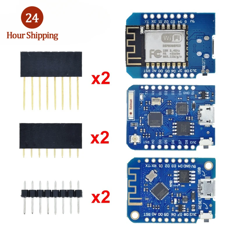 WeMos D1 Mini Pro V3.0 NodeMcu 4MB/16MB bytes Lua WIFI Internet of Things Development board based ESP8266 CH340G Nodemcu V2