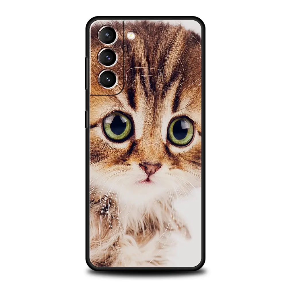 Cartoon Cute Cats Silicone Phone Case For Samsung Galaxy S23 S24 S22 S21 S20 FE Ultra 5G S10 S10E S9 S8 Plus Cover Bumper