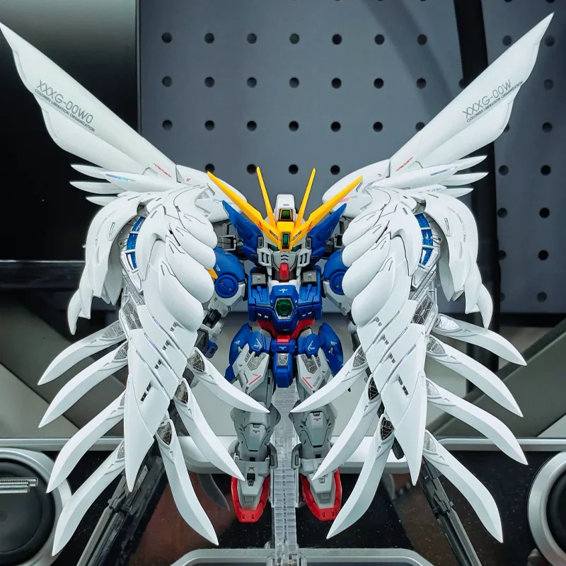 Zestaw do samodzielnego montażu modelu MGSD Wing Zero Custom EW Angel Feather-Drop Mech z naklejkami wodnymi, ozdoba na biurko, lalka, zabawka dla chłopca, prezent.
