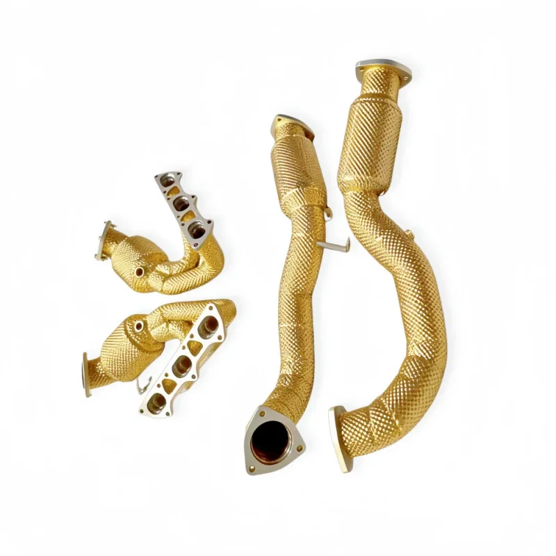 

Gold Insulated Exhaust Manifold Header and Downpipe for Porsche 718 GT4 RS 4.0L Stainless Car Performance Exhaust Pipes Upgrade