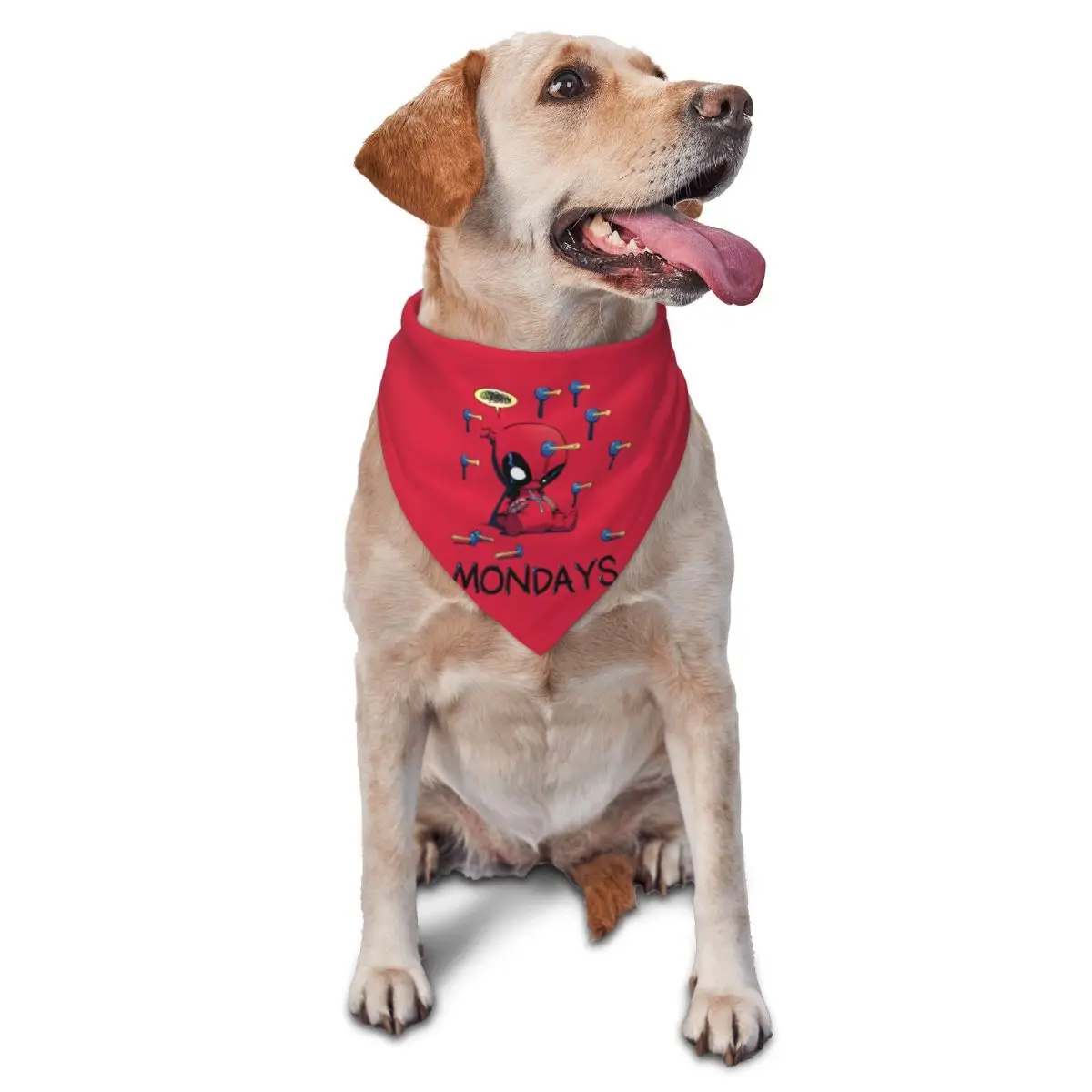 Bufanda personalizada para mascotas Deadpool I Hate Mondays, Bandana suave para perros y gatos, babero triangular personalizado, accesorios para perros y gatos