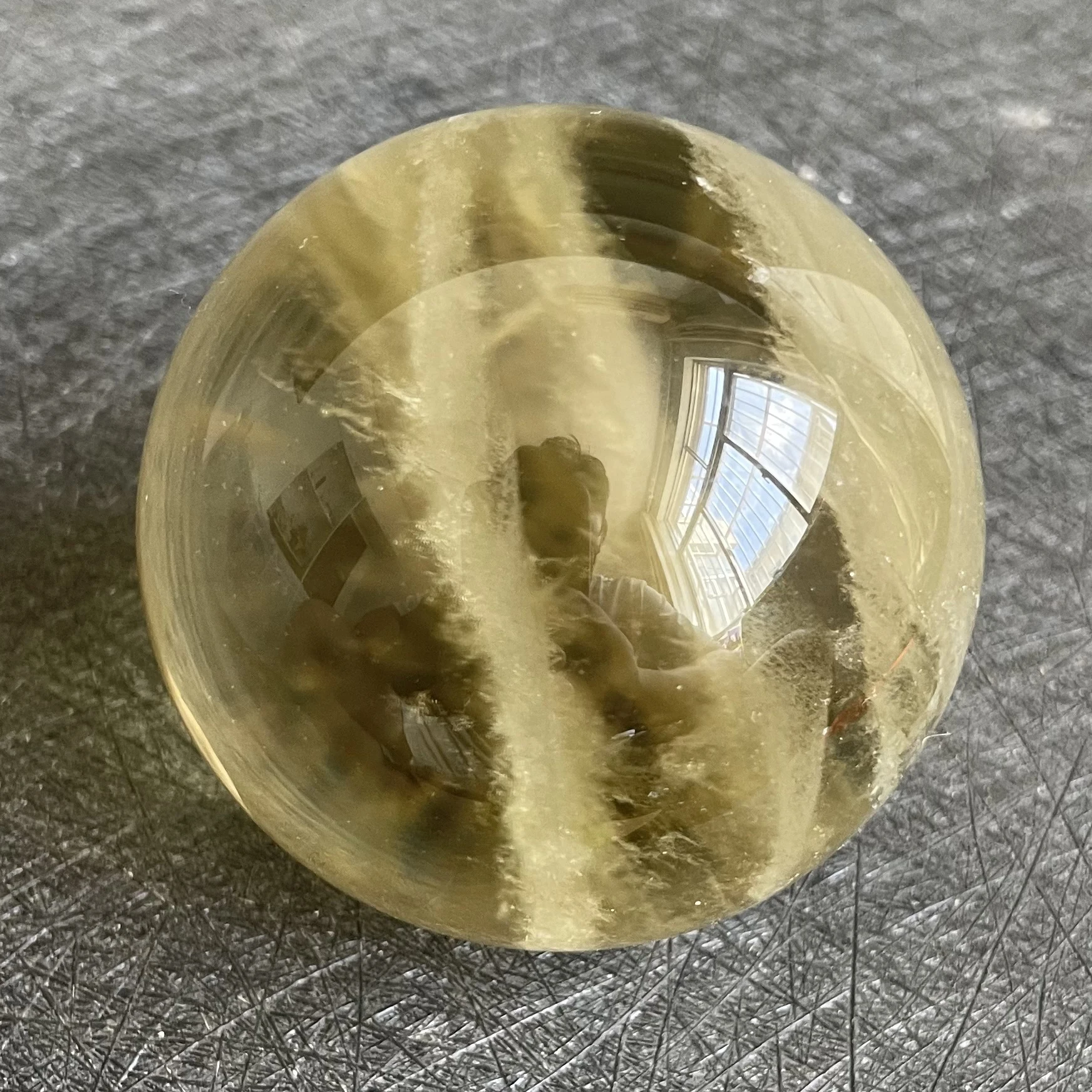 278g Natural Stone Citrine Crystal Ball Rainbow Quartz Sphere Polished Rock Reiki Healing W17