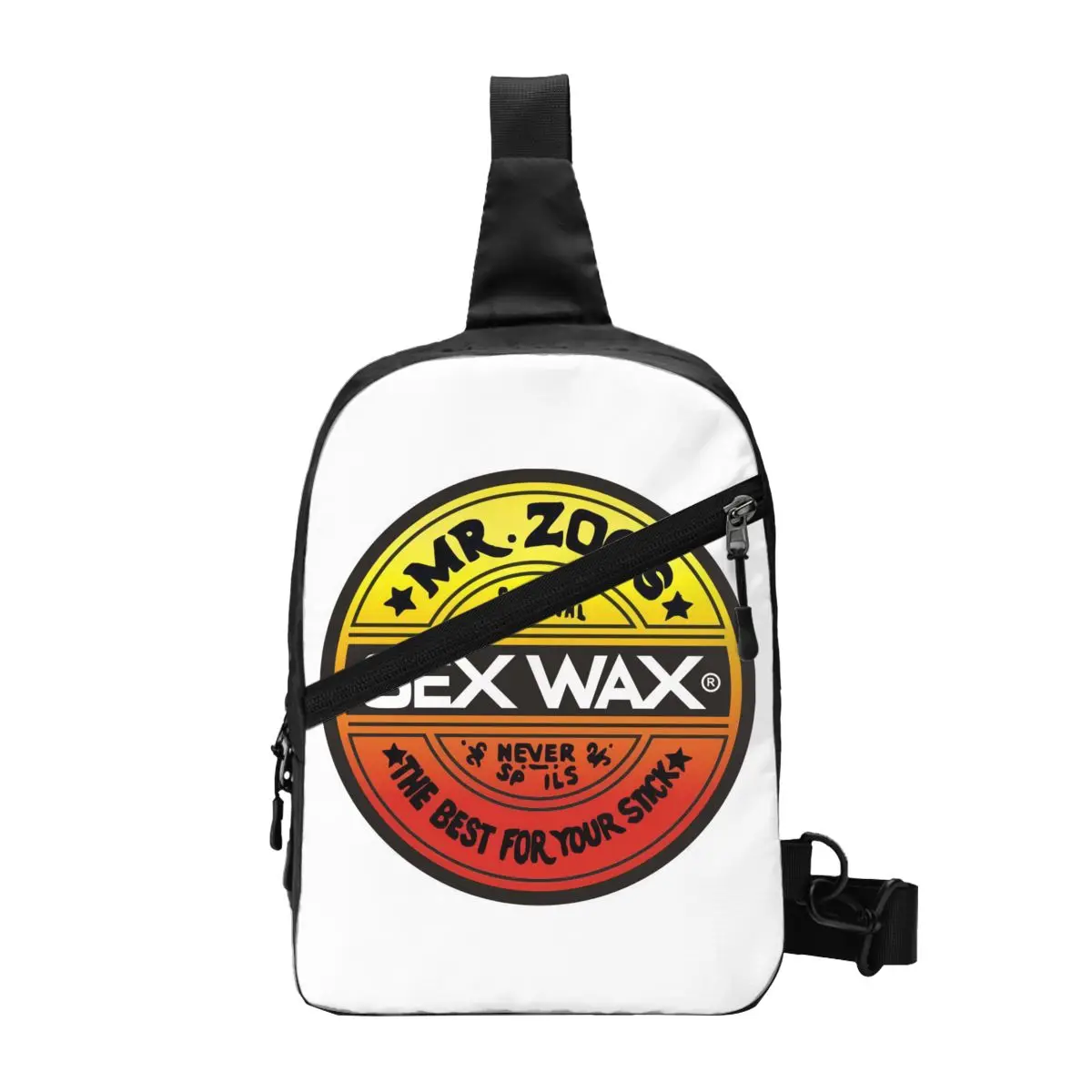 

Custom Mr Zogs Surfing Sex Wax Crossbody Sling Backpack Men Shoulder Chest Bag for Cycling Camping Daypack