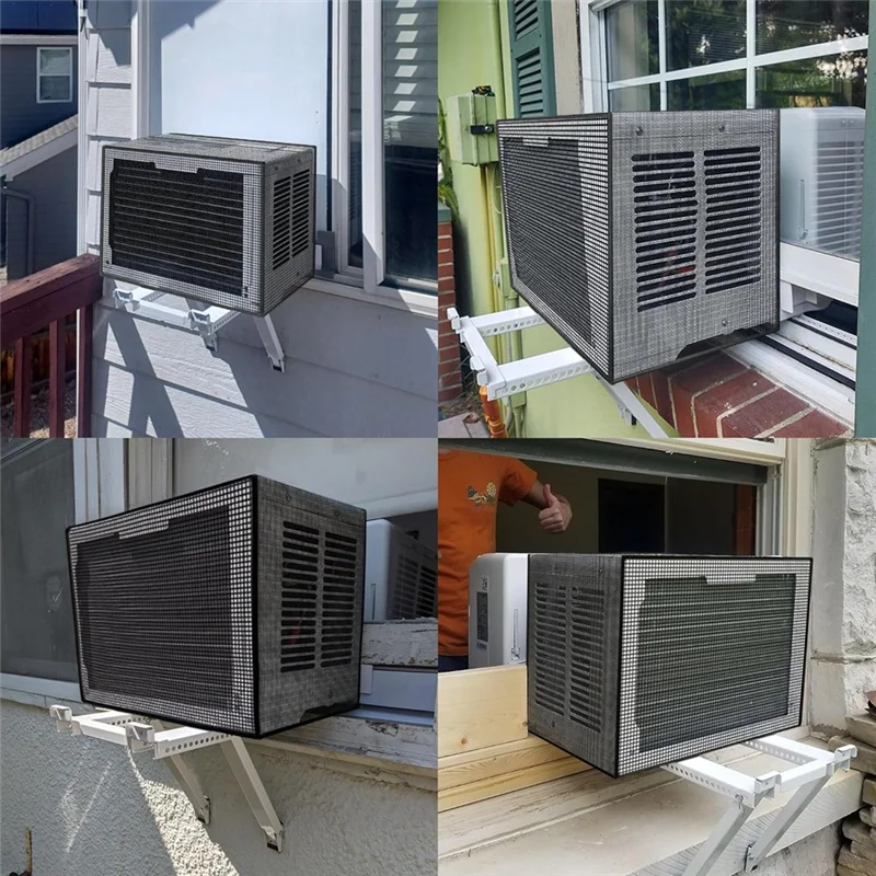 AT05-غطاء شبكي لمكيف الهواء ميديا لـ U على شكل تيار متردد 8000 وحدة حرارية بريطانية 10000 وحدة نافذة حامي مقاوم للماء أسود #2