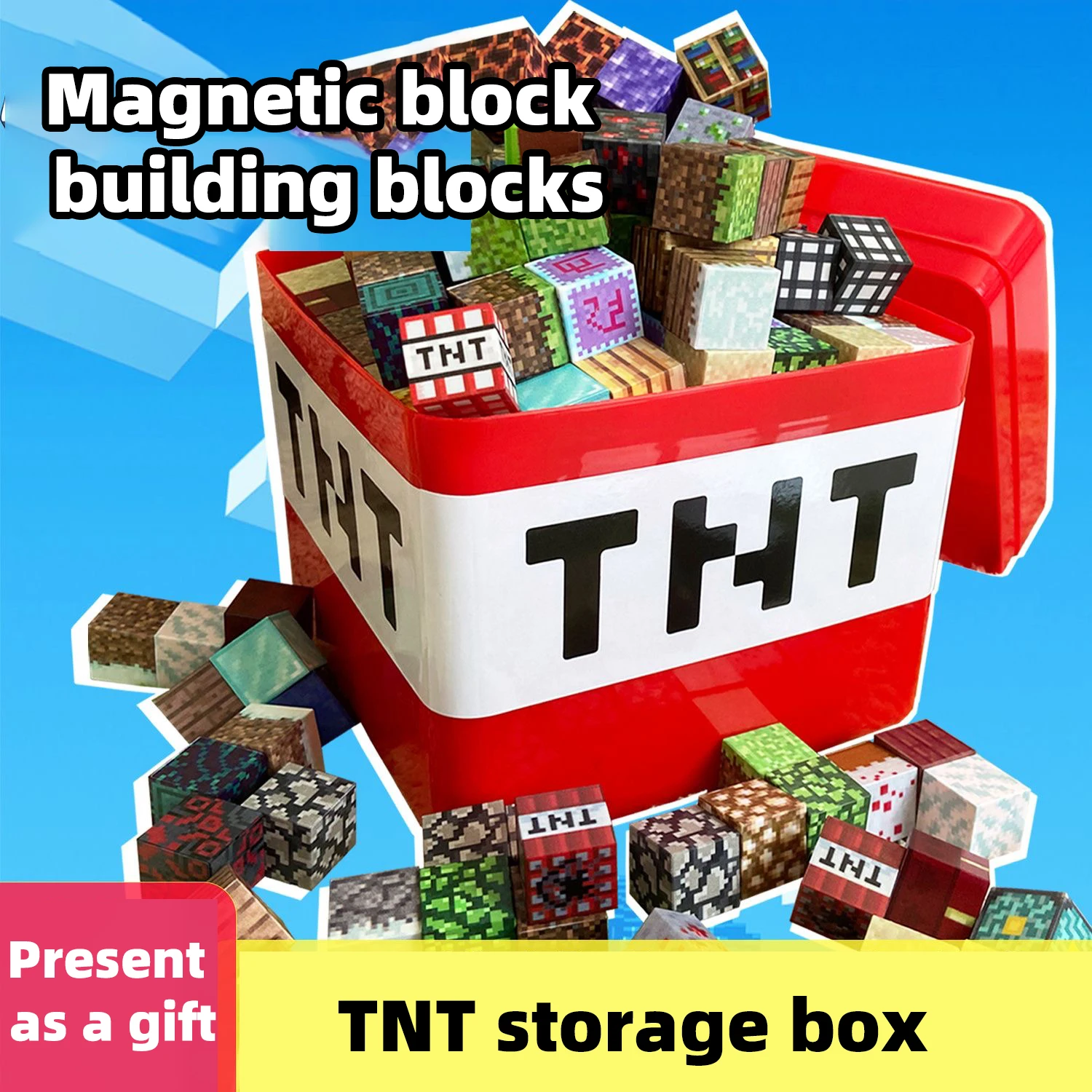 

Magnetic building blocks toy storage box set - DIY assembly toys for children - building blocks for playing with tables