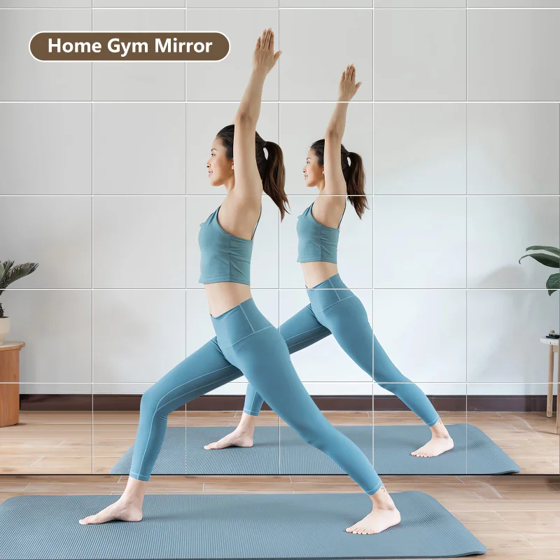 HD Self Adhesive Acrylic Mirror Tiles DIY Flexible Non Glass Safety Mirror Sheets Wall Stickers 2MM Thick Shatterproof Anti Fog