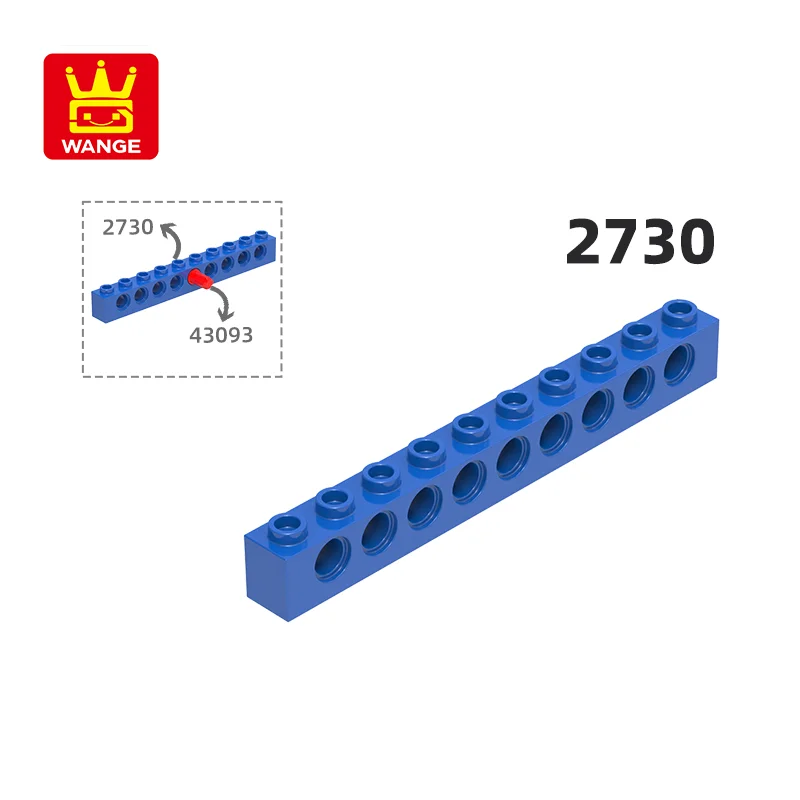 Wange 2730 100g/29PCS 1x10 9Holes Perforated Block Moc Color Accessories Compatible with Brick DIY Children's Toy Assembly Parts