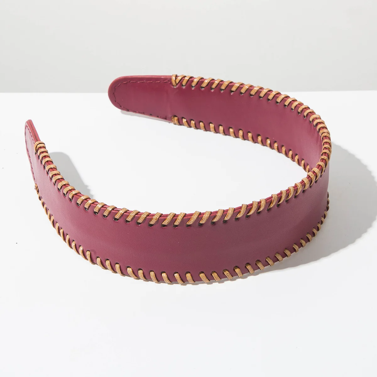 Neues PU-Leder Stirnband mit Farbblockierung, Breitkrempiges, Retro, Hochwertiges Stirnband, Vielseitiges Accessoire für den Täglichen Gebrauch – Detail 9