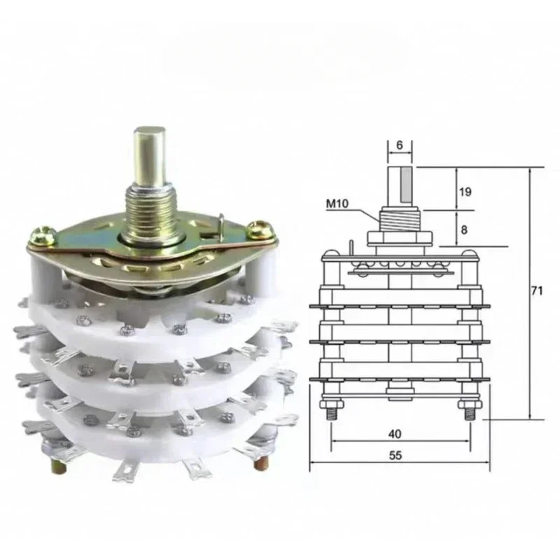 1PC  KCT 1-4 Deck Band Channel Rotary Switch Selector
