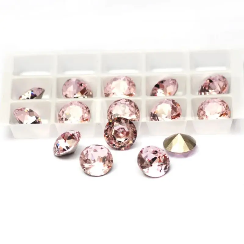 Brilliant Cut Shape Light Rose Fashion Crystals Multi-sizes Nail Art Fancy Glass Rhinestones for 3D Nails Art Decorations