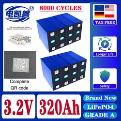 New 3.2V 320Ah 8000 cycle lithium iron phosphate rechargeable battery suitable for DIY 12V 24V 48V caravan solar system yacht