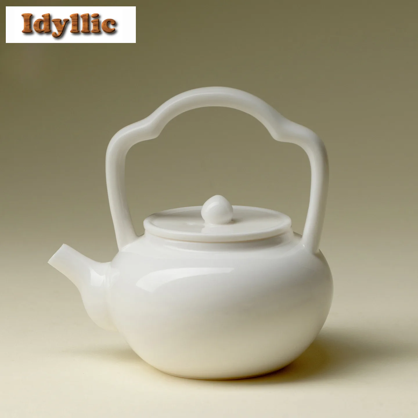 

170ml Jade Clay White Porcelain Ceramic Ruyi Handle Teapot Luxury Tea Infuser Pot Tea Making Kettle With Strainer Drinkware Gift