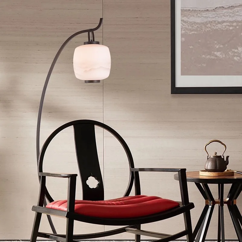 

New Chinese floor lamp living room bedroom lamp modern simple zen high-end creative Chinese style floor lamp