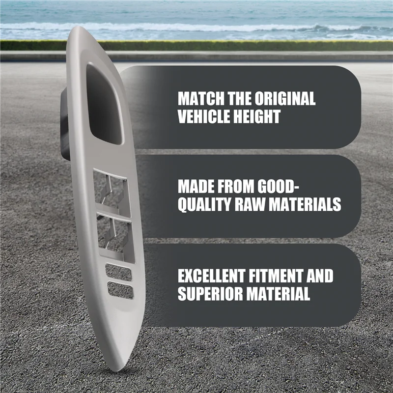 ABTD-ด้านหน้าซ้ายกระจกหน้าต่างLiftสวิทช์TrimแผงสําหรับToyota Yaris 2008-2016 ประตูด้านข้างหน้าต่างล็อคBezel LHD