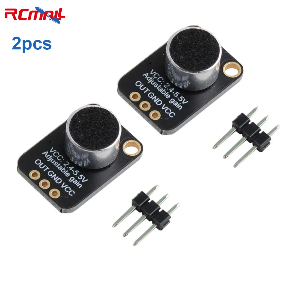 

2Pcs GY-MAX4466 Electret Microphone Amplifier MAX4466 Breakout with Adjustable Gain for Arduino