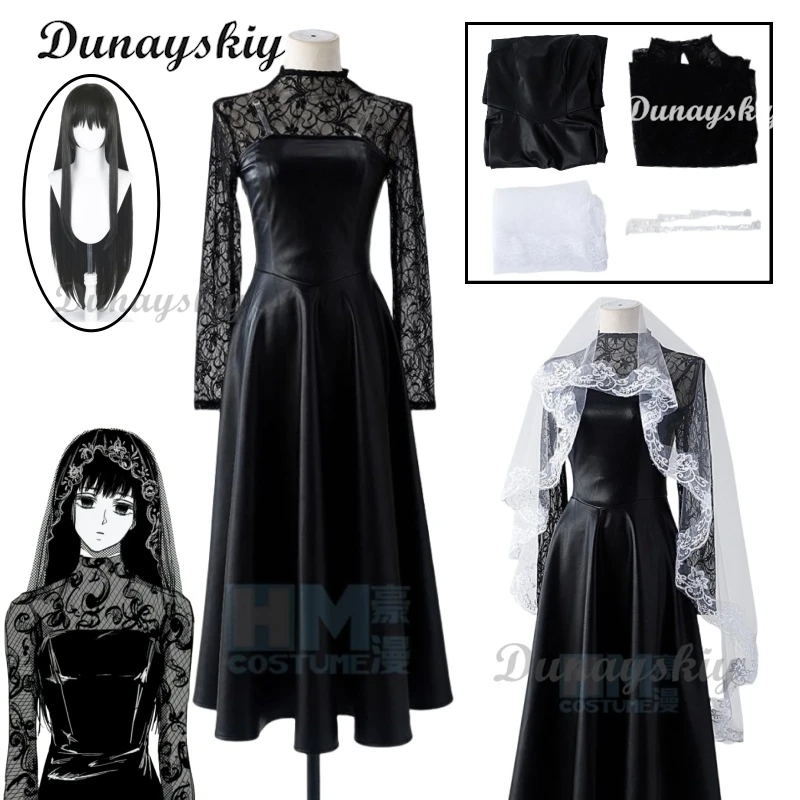 Ms. Osaragi Cosplay Anime Sakamoto Days the Order Member Osaragi Black PU Dress Roleplay Girls Outfit Halloween Party Customized