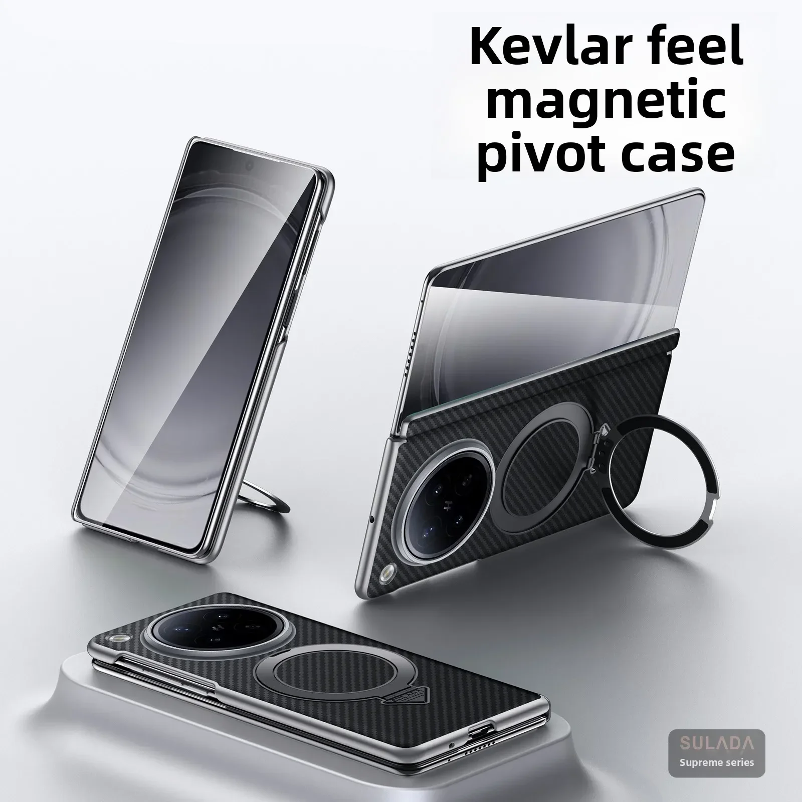 Case For OPPO Find N6 Business Magnetic Stand Kevlar Textured Leather Anti-Fingerprint Cover For Oppo Find N5 Shockproof Funda