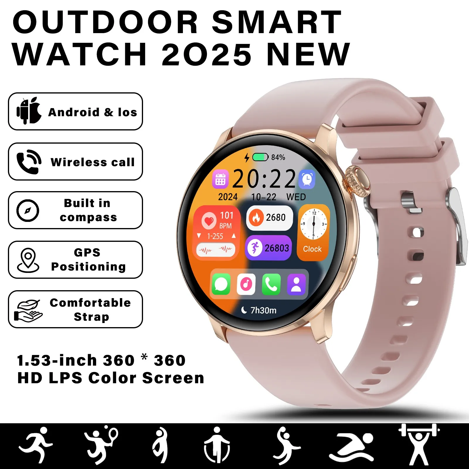 DS5 Round Smart Watch 1.43