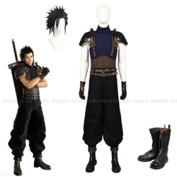 Game FINAL FONTASY FF7 Cos Zack Fair Cosplay Costume Zack Fair New Full Set With Shoes Wig Men Halloween Carnival Party Outfit