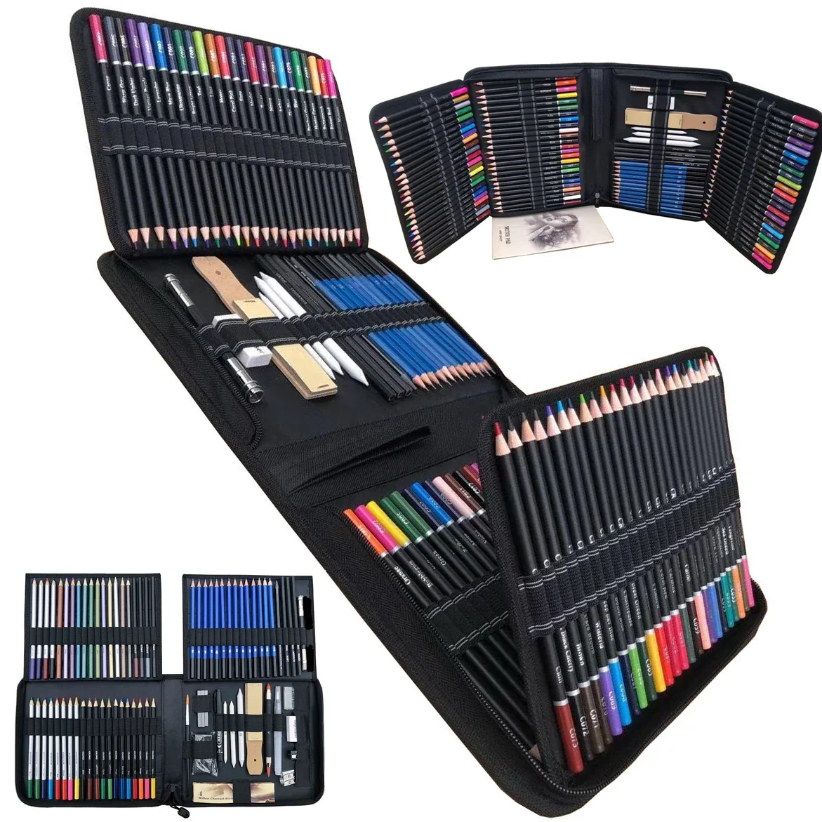 95/144PCS Color Pencil Sketch Pencils Set Drawing Pencil Set Art Tool Kit Watercolor Metallic Oil Pencil For Artist Art Supplies