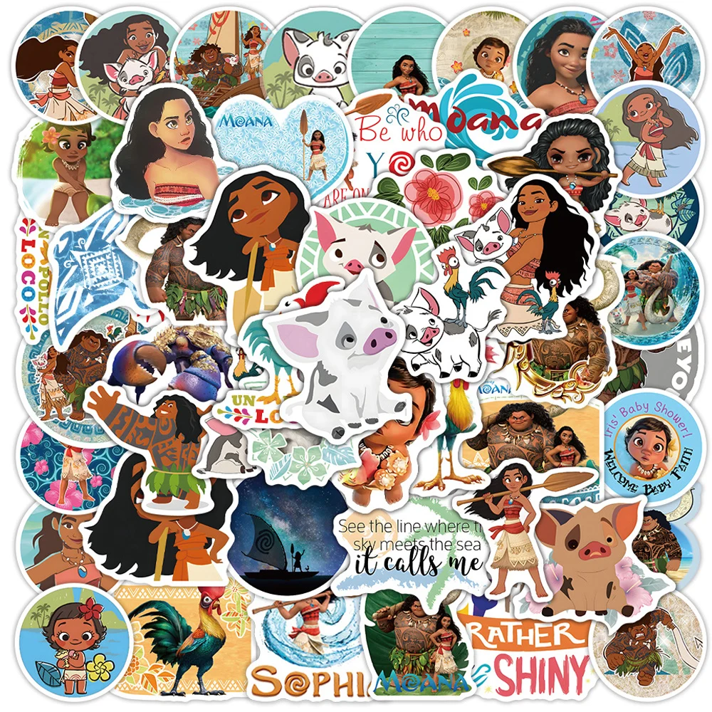 10/30/50/100PCS Cartoon Disney Movie Moana Graffiti Stickers DIY Laptop Luggage Scrapbook Bike Phone Waterproof Sticker Decal