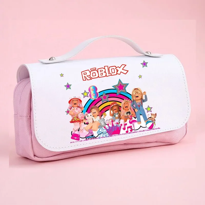 

Robloxs Pencil Case Cute Pink Pouch Large Capacity Pen Storage Bag Creative Stationery School Supplies for Girls Boys Gifts