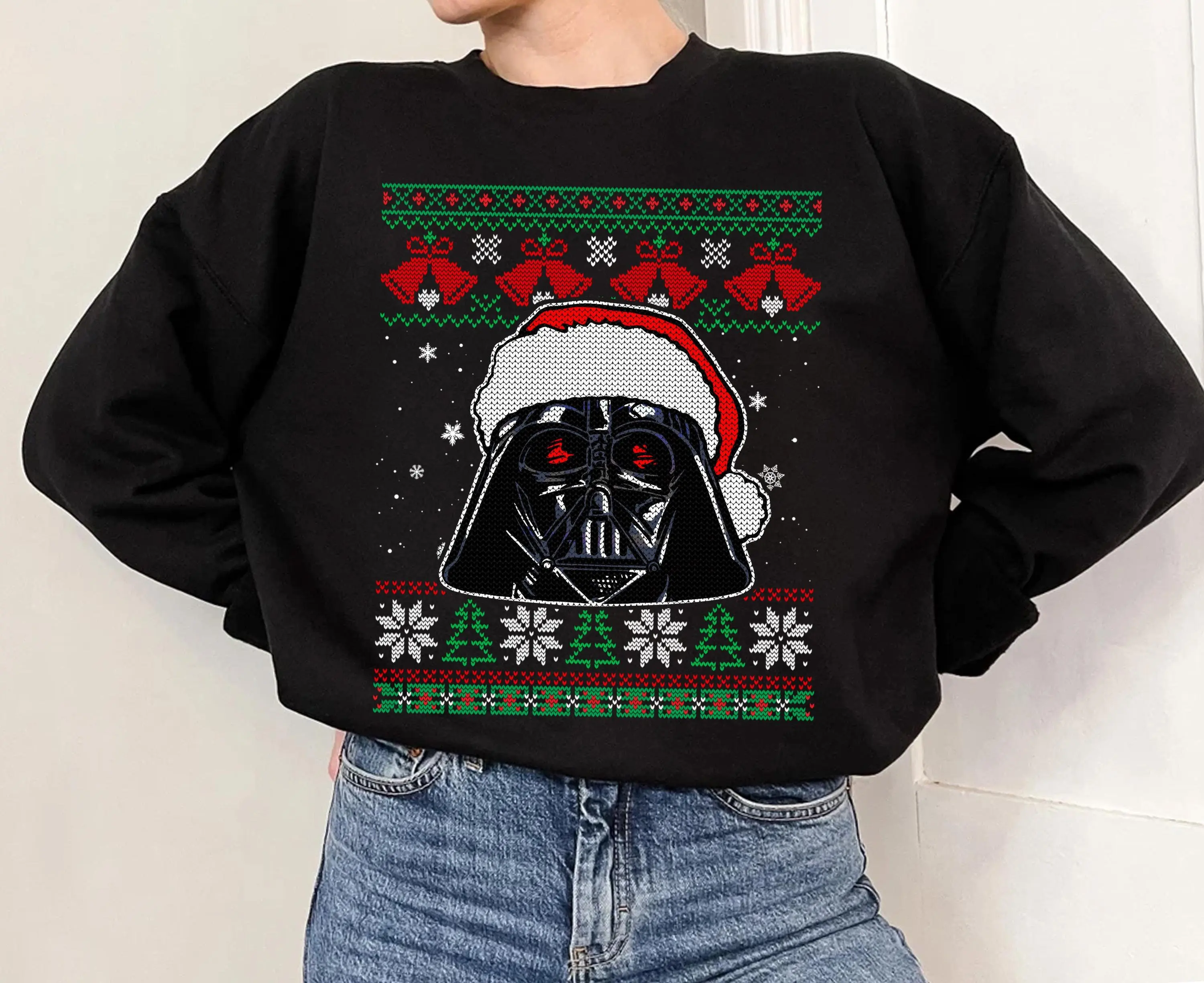 حرب النجوم دارث فيدر سانتا قبعة قبيحة عيد الميلاد سترة قميص ديزني لاند عيد الميلاد مطابقة القمصان العائلية