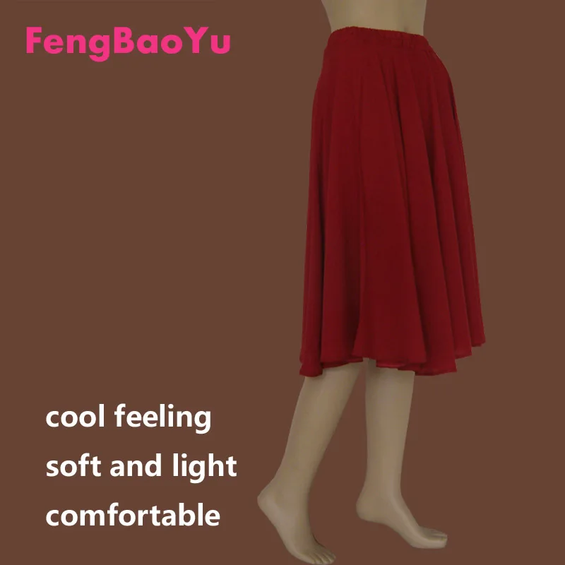 Fengbaoyu High-quality Cotton Silk Woman Summer Half-body 360-degree Swing and Knee Skirt Soft and Light Holiday Beach Breeze