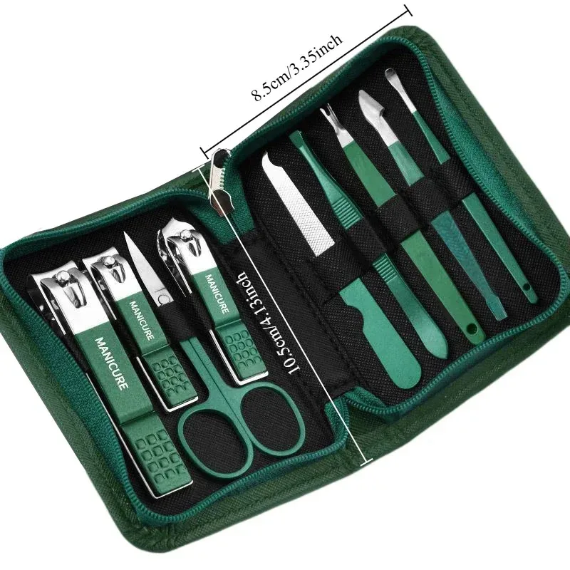 6-9 Pcs Manicure Set With Leather Case Professional Foot And Face Care Tool Kits Stainless Steel Nail Clipper Sets Gift