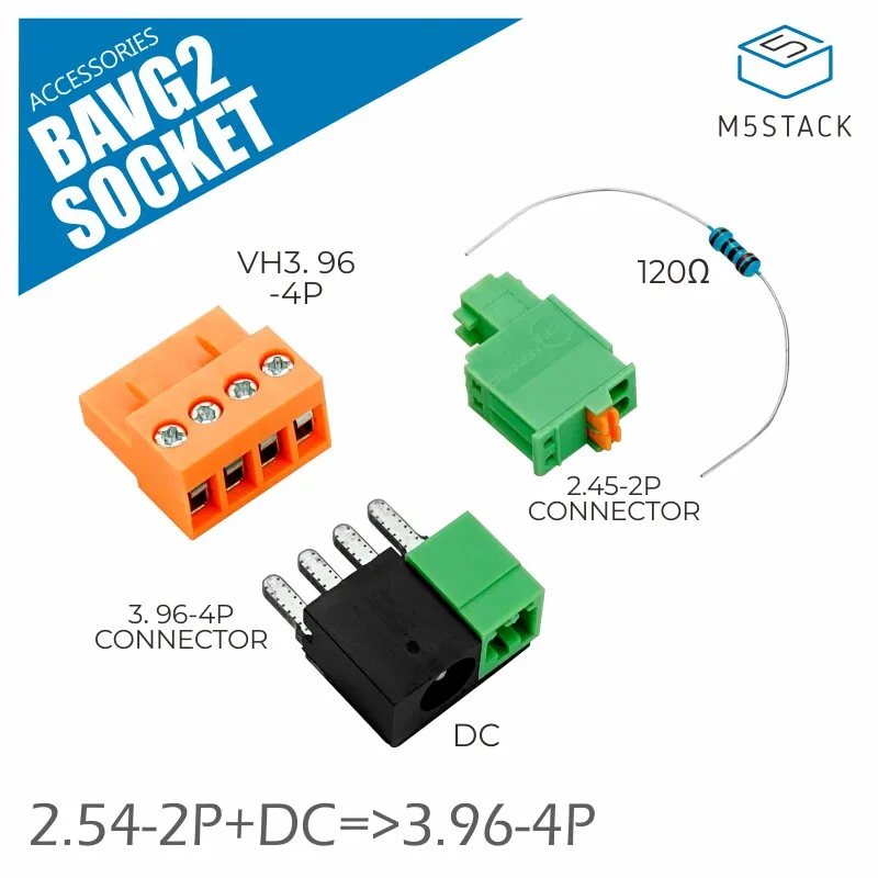 M5Stack Official BAVG to Socket RS485 Adapter Cable 2.54-2P to 3.96-4P Transplantation for Electronics And Computer Accessories
